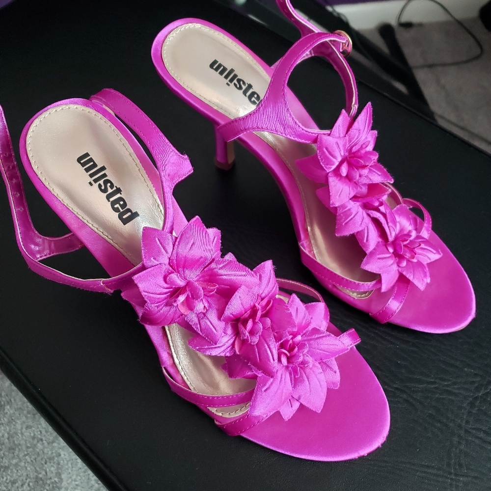 Fushia Strappy Dress Heels